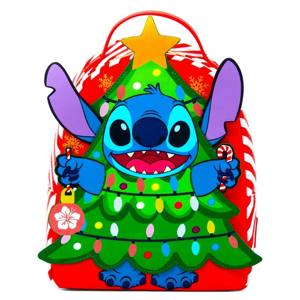 NWT Loungefly Disney Stitch Christmas Tree Figural Mini Backpack NWT​